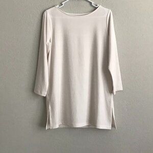 Susan Graver Modern Essentials Regular Liquid Knit Tunic - Ivory (Sz) a518937